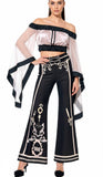 Baroque Illusion Flare Pants - La Chambre: S/M