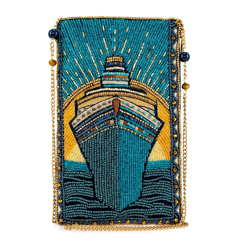 Mary Frances Hand Beaded Midnight Cruise Crossbody Phone Bag