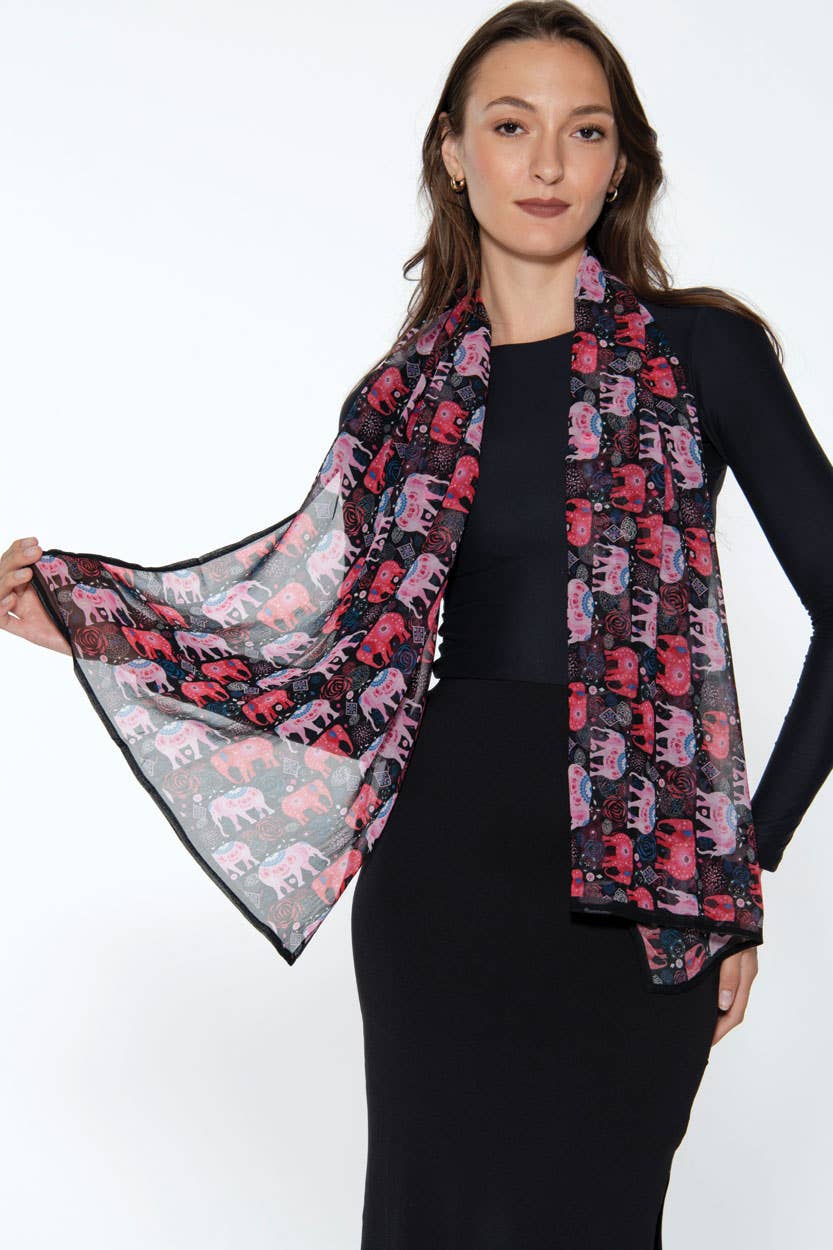 Aloka Scarf: Multi Elephants