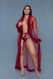 BW1650 Marabou Robe: Red / OS