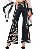Baroque Illusion Flare Pants - La Chambre: S/M