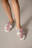 Me Moi Multi Weave Plush Slippers - Ivory