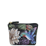 Anuschka Hand Painted Leather Coin Pouch - Hummingbird Floral