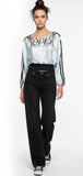 Satin Illusion Beaded Blouse - La Chambre: Size 2