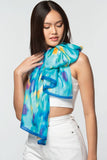 Rishika Cupro Scarves: Turquoise Multi