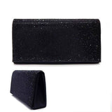Rhinestone Patch Bling Shiny Evening Bag Clutch Big: Black