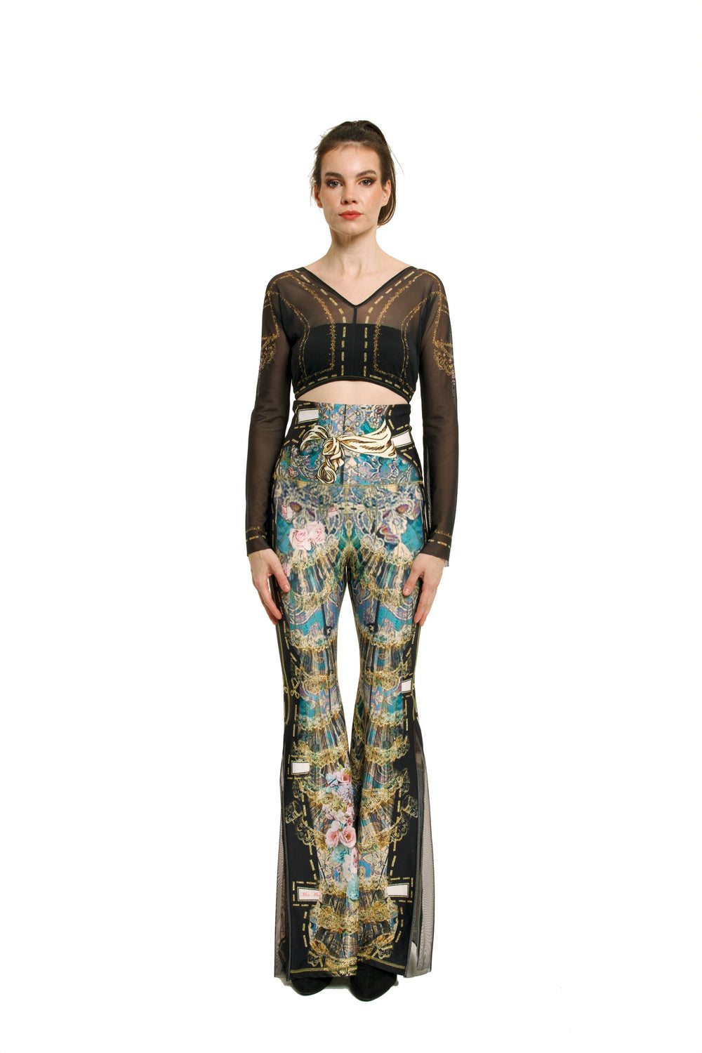 Comfort Pants-Blue - Paper Dolls: Multi color-Black / S/M