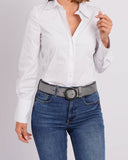 Pip | Vintage Full-Grain Leather Belt for Women: Black / M-90
