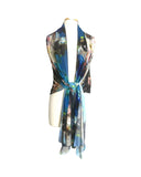 TIANNA Long & Wide Print Mesh Shawl Stole Wrap : OS