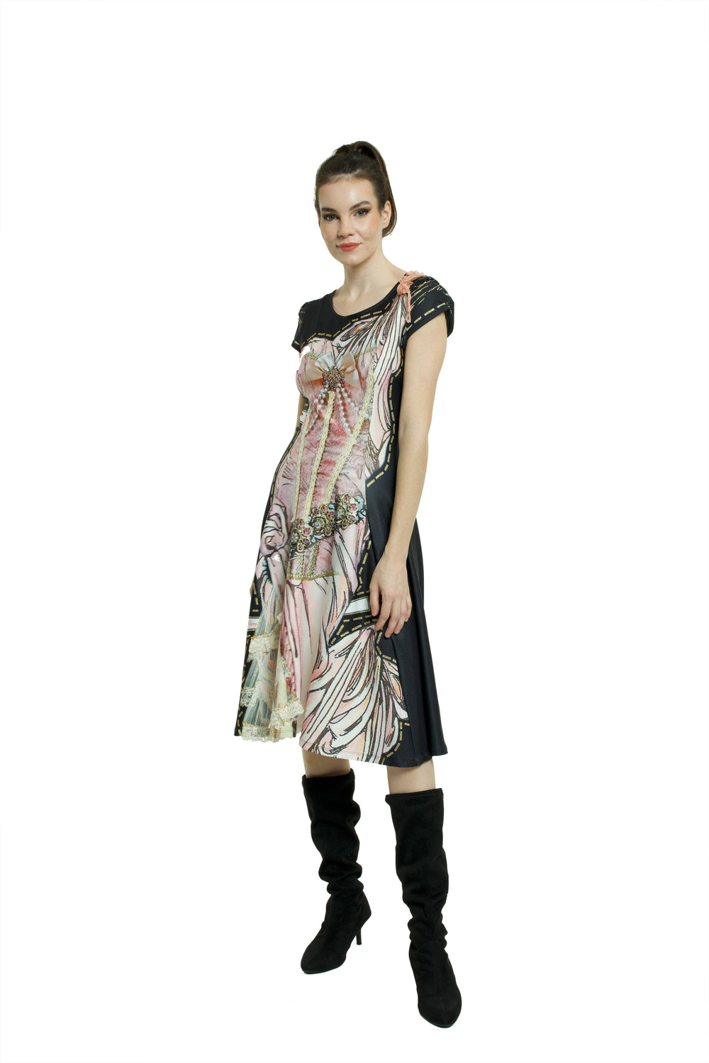 IPNG Paper Dolls Zip Dress - Pink/Black