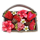 Berry Beautiful Top Handle Beaded Strawberry Basket Bag