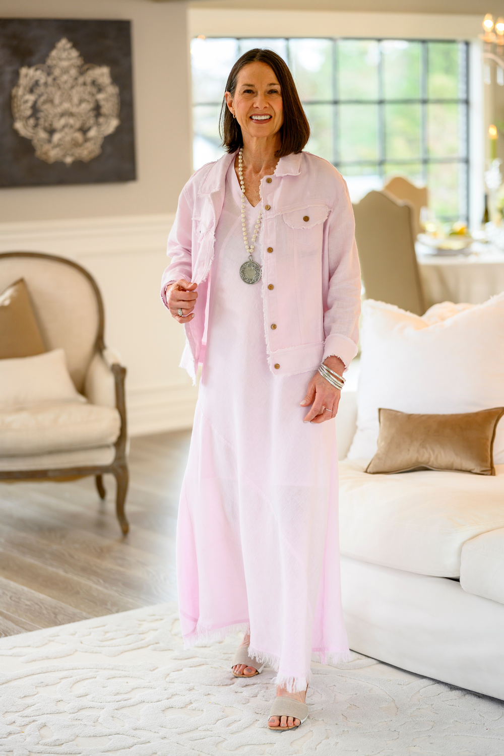 Jessie Linen Jacket - New Color: White / XL