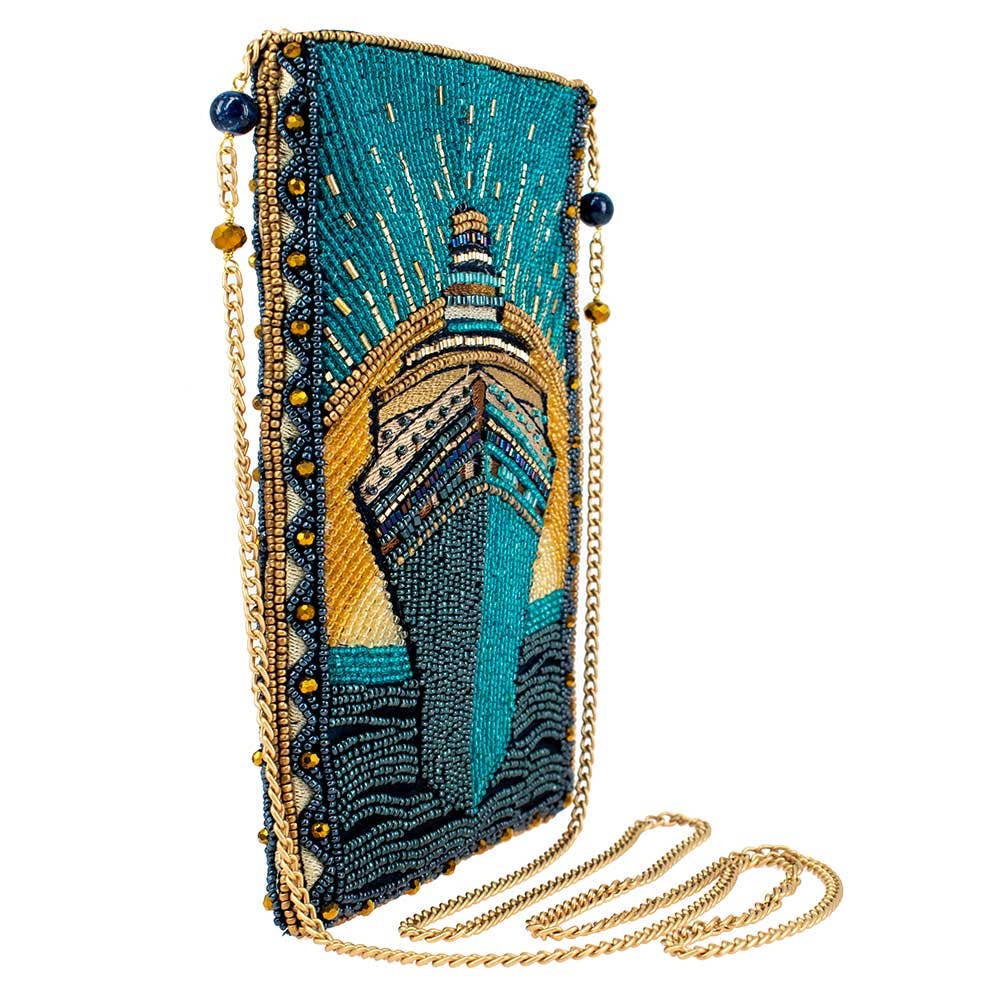 Mary Frances Hand Beaded Midnight Cruise Crossbody Phone Bag