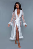BW1650 Marabou Robe: White / OS