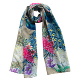 Anuschka Printed Chiffon Scarf - Floral Peacock