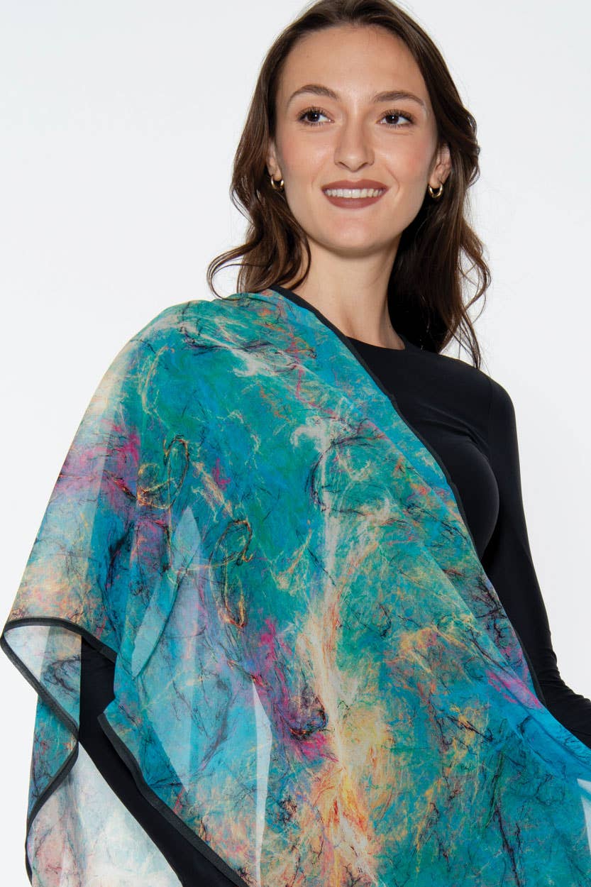 Aloka Scarf: Turquoise & Orchid