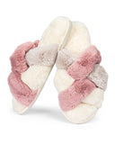 Me Moi Multi Weave Plush Slippers - Ivory