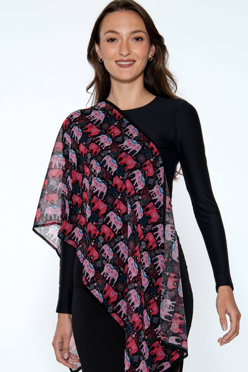 Aloka Scarf: Multi Elephants