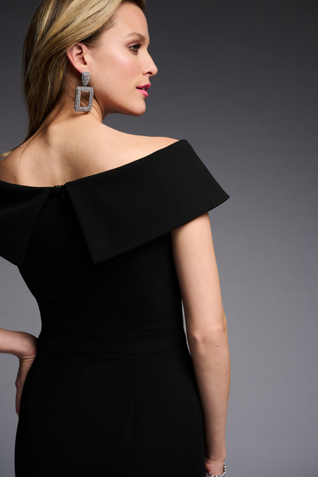 LAST ONE SZ 6 - Joseph Ribkoff Sheer Panel Dress Style 223743 - Black ...