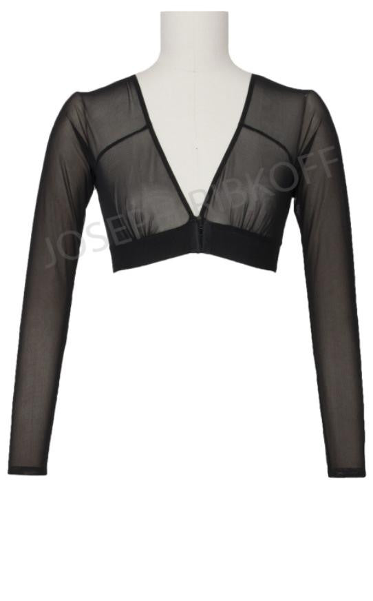 Joseph Ribkoff Shadow Sleeves Style 143430u in sheer mesh black sleeve