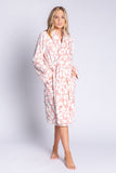 LAST ONE SZ XL - PJ Salvage Luxe Plush Leopard Robe Style RBCSR2 - Pale Pink
