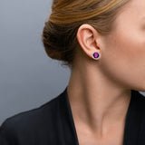 Brighton Iris Stud Earrings Style JA173F - Amethyst