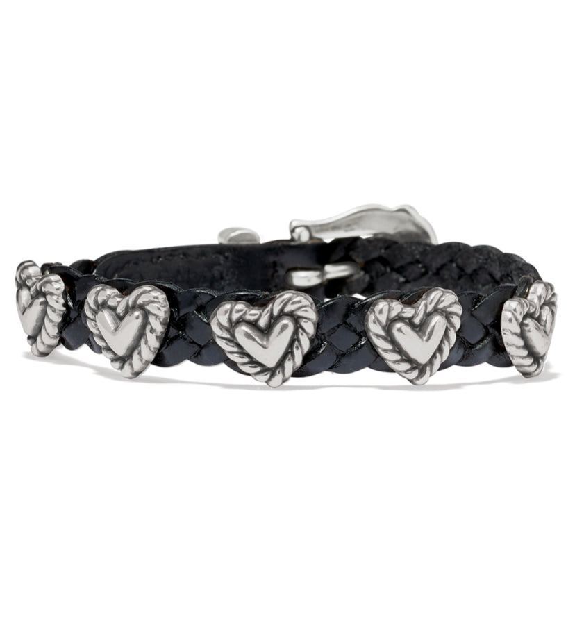 Brighton Roped Heart Braid Bandit Bracelet Style 07475A - Black