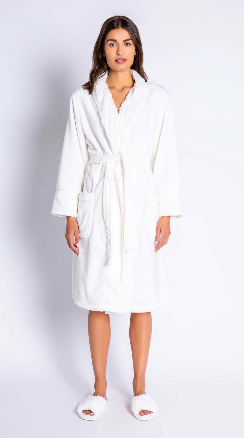 PJ Salvage Luxe Plush Robe Style RULPR - Natural “Rise and Shine”