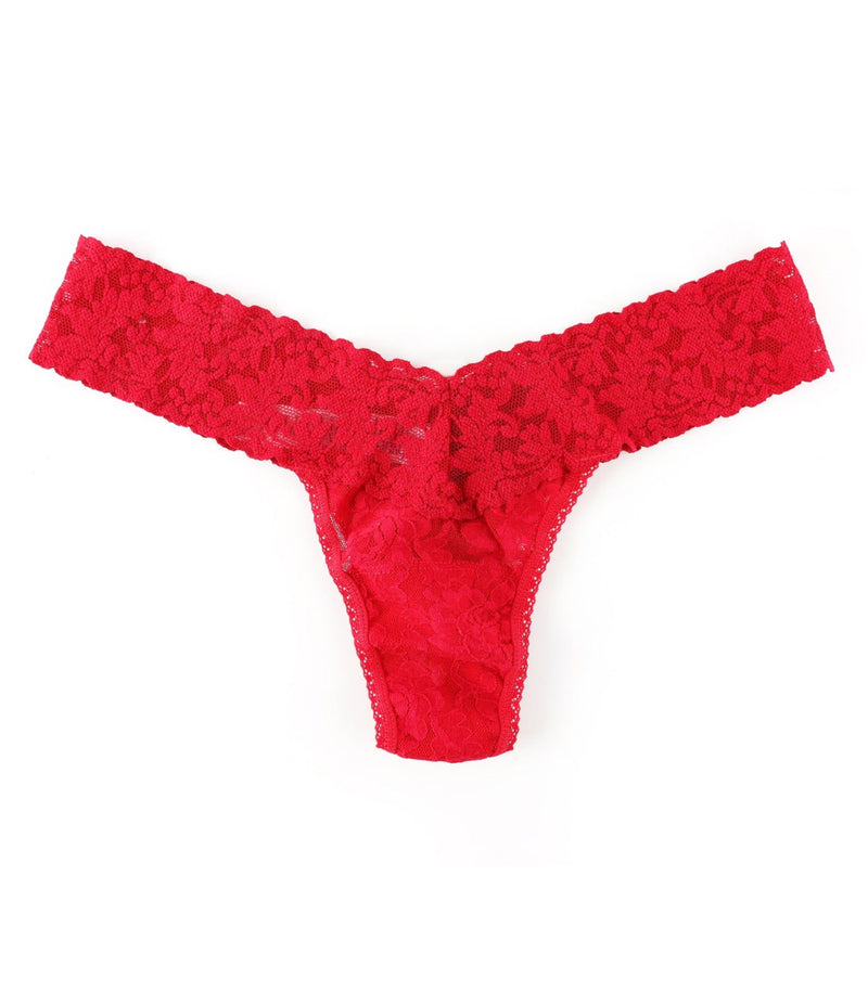 Hanky Panky Organic Cotton Orginial Rise Thong with Lace 891801