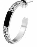 Brighton Wiltern Post Hoop Earrings Style JE1673 - Black/Silver